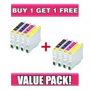 Epson T0631-T0634 Compatible Value Pack - B/C/M/Y - BUY 1 GET 1 FREE