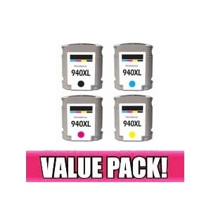 HP 940XL Compatible (C,M,Y,K) Value Pack with chip