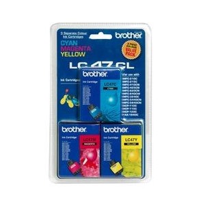 Brother Genuine LC47 Tri-Colour Ink Value Pack