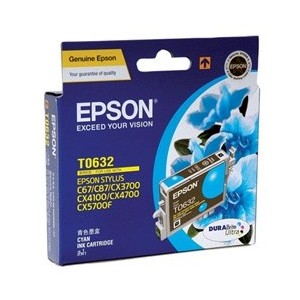 Epson Genuine T0632 Cyan Ink Cartridge